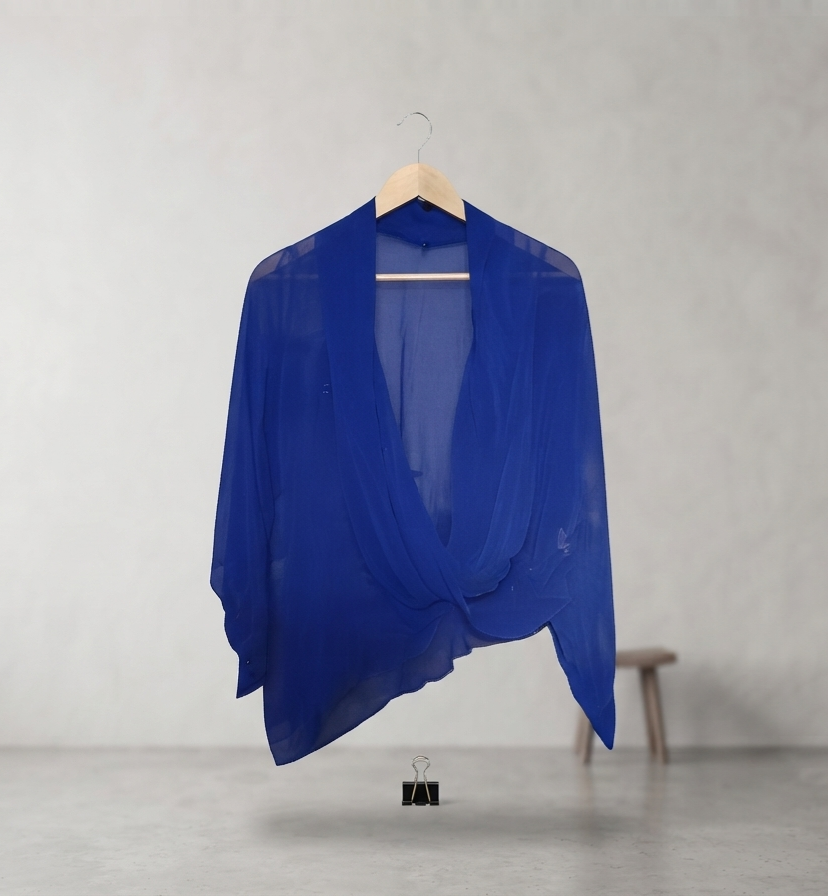 Blusas de Gasa Drapeadas Semitransparentes (Talle S)
